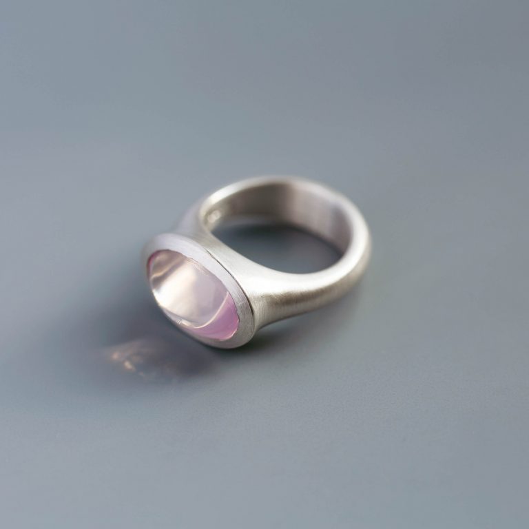 Silberring mit Rosenquarz